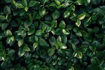 Obraz premium High Detail Image of CloseUp of Lush Green Hedge Wall with Small Leaves