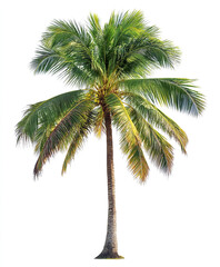 Obraz premium Palm tree isolated on white background, vibrant green leaves