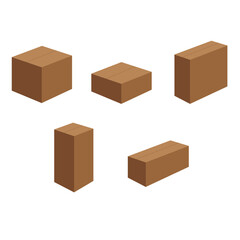 box carton render in vector isometric views
