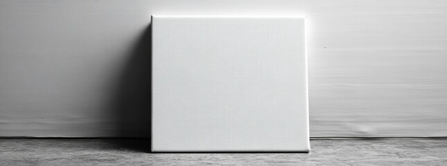 A white canvas beautifully mounted on a wall offering a perfect backdrop for artistic creations and decor