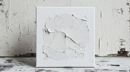 A splash of white paint being applied on a pristine white canvas illustrating the art of minimalist creativity