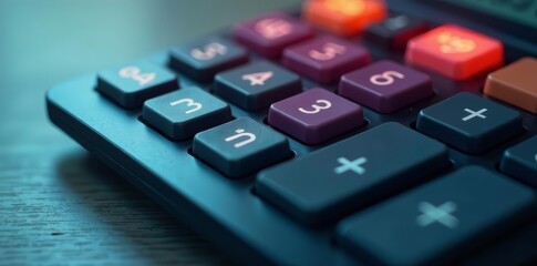 Fototapeta premium Close-up of calculator with climate bonus message, environmental, digital