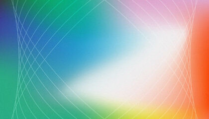 Geometric objects and abstract gradient with grainy texture