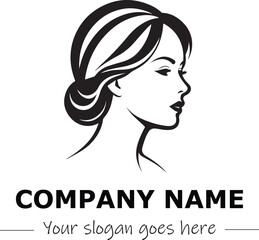 a woman silhouette black and white for logo company vector image