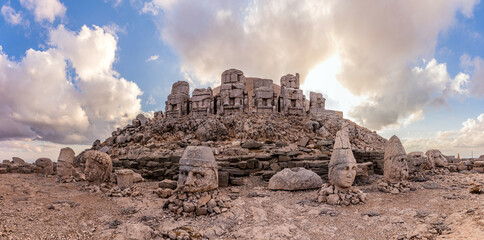 Ancient sculptures at the peak of Mount Nemrut, Turkey
