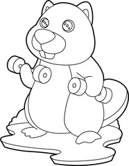 Beaver Bodybuilder Dumbbells Bodybuilding Animal Vector Graphic Art Illustration