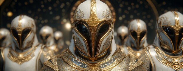 Obraz premium influenced alien aristocracy ruling from an opulent space station, their decisions affecting the fate of entire civilizations 