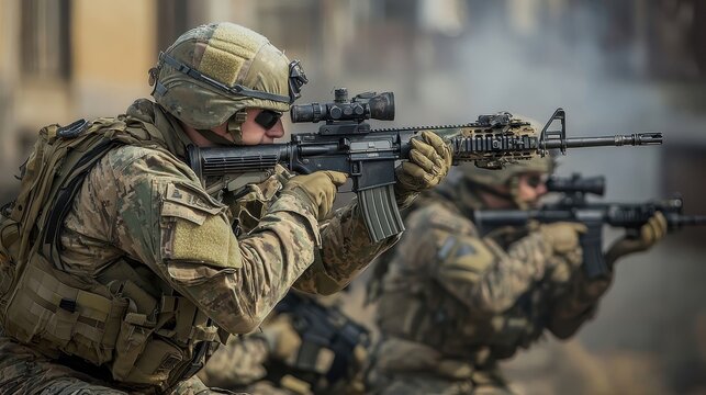 soldiers in combat military operation armed forces