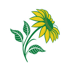 Golden Glow Sunflower Silhouette