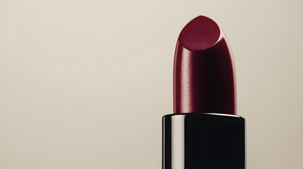 This striking burgundy lipstick embodies sophistication and self-expression, inviting bold beauty choices.
