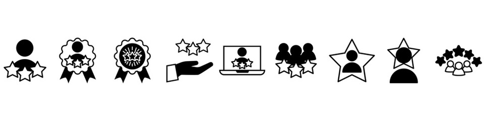 Feedback vector icon set. Testimonial illustration sign collection. rating symbol. experience logo.