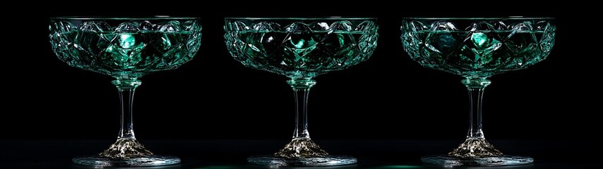 Emerald Cocktail Glasses.