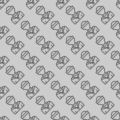 Sailor man line seamless pattern, marine port theme. Vector graphics. Ship cabin worker boy, young man avatar sign with background, repeat line icon.