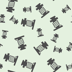 Ship mooring pillar solid seamless pattern, marine port theme. Vector graphics. Pipe pole with rope sign background, filled with glyphs icon.