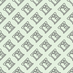 Cargo loading crane line seamless pattern, marine port theme. Vector graphics. Port cargo transportation conveyor sign with background, repeat line icon.