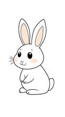 Fototapeta premium Adorable Rabbit Coloring Book Page for Kids - Minimalist Vector Illustration SVG