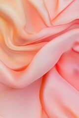 Drapery of Silk: Luxurious coral-pink silk fabric in delicate folds, capturing the gentle play of light and shadow on its smooth, refined surface. Evokes a sense of elegance and serenity.