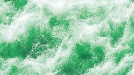 Fototapeta premium Close up of emerald green water with white foam creating a dynamic swirling pattern effect