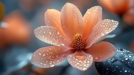Fototapeta premium Dew-Kissed Magnolia Bloom