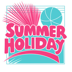 Summer Holiday Text Effekt Pastellrosa Postkarte 