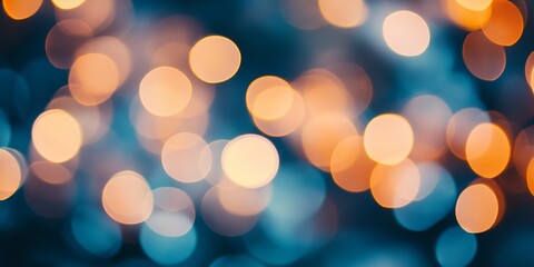 Obraz premium Abstract background showing a soft focus of glowing circles in orange and blue tones evenly spread
