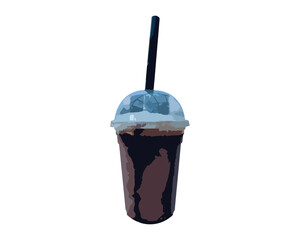 Dark chocolate milkshake vector. Drink, food, chocolate, drop, beverage, brown, fluid, splash, isolated. Can use for infographic, banner, poster, web design. Isolated on white background.