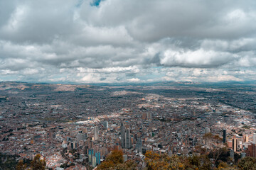 Aerial perspective of Bogotá, Colombia