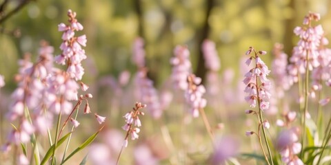 Obraz premium Delicate Pink Flowers Spring Meadow Bloom Nature Photography