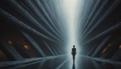 Endless data void filled with glowing humanoids.