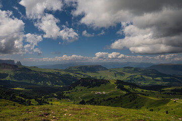 Obraz premium nature sceneries along the trail starting from Col Rodella and crossing Val Duron, Val di Fassa, Dolomites, Italy