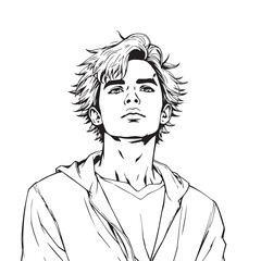 Continuous one line art drawing man face design vector illustration.