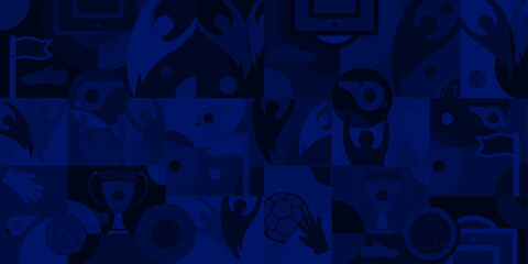 Soccer blue background, vector illustration