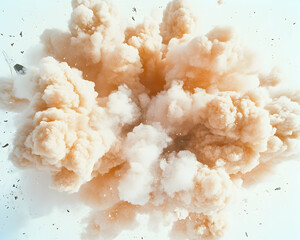 Explosion, Puffs, Smoke, White Background