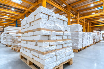Factory Storage of White Bricks