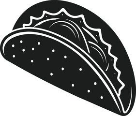 Taco Silhouette Vector – Classic Mexican Street Food Illustration in Black