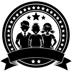 Vector illustration of a happy family