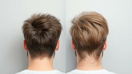 Stylish men's haircut displayed from the back, showcasing texture and grooming techniques for modern styles.