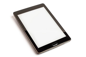 Vibrant Image of Ebook Reader Over Isolated White Background Being Held by a Male Hand