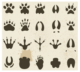 muddy footprints of animals.eps