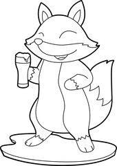 Fox Beer Animal Vector Graphic Art Illustration
