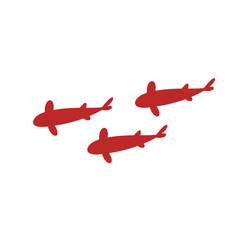 red fish isolated vector 
