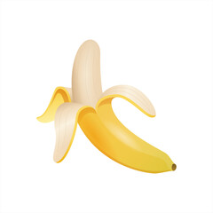 Fresh banana fruit in peel. Sweet vitamin food clip-art. Natural tropical dessert. Whole exotic ripe banan in skin. Colored flat vector illustration 10 eps. © Cali6ro