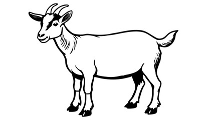 "Black and White Goat Outline Drawing on White Background"

"Minimalist Goat Line Art Illustration on White Background"