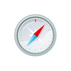 Compass on a white background. Compass sign, symbol. Compass for tourist routes, north south east west. Compass navigation arrows.