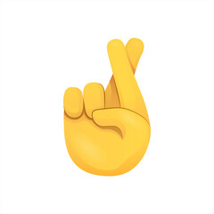 Crossed Fingers Hand Gesture Emoji Icon Illustration Sign. Good Luck Vector Symbol Emoticon Design Vector 10 EPS.