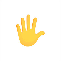 Raised hand with fingers splayed vector flat icon. Isolated raised hand emoji illustration 10 EPS.