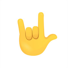 Obraz premium Love You Hand Emoji Icon Illustration Sign. Human Gesture Vector Symbol Emoticon Design Vector 10 EPS.