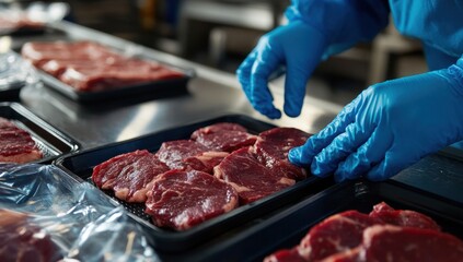 Fresh Beef Cuts in Industrial Packaging