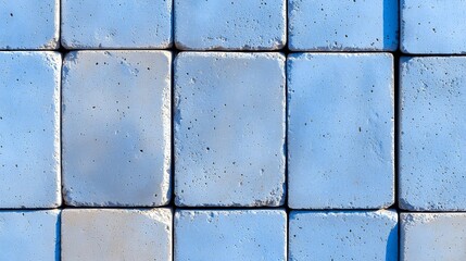 Naklejka premium Blue Brick Wall Close Up Pattern Texture Background Abstract Minimalist Design
