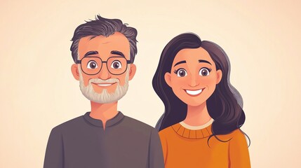 Fototapeta premium hispanic elderly couple smiling and looking at camera sharing joy and togetherness showcasing senior lifestyle happiness relationship bond and emotional connection in their golden age